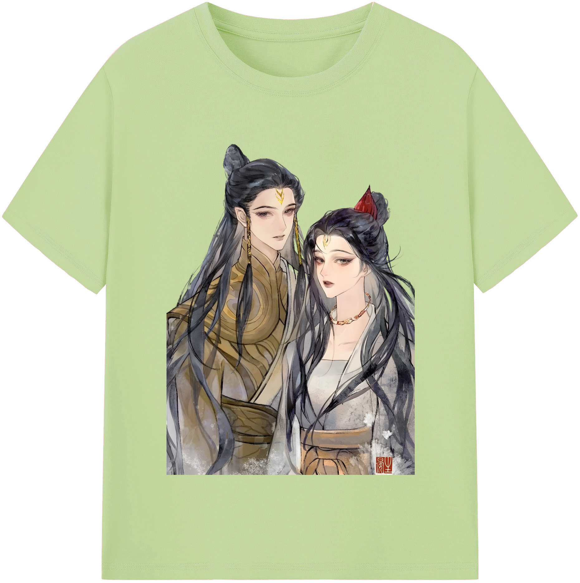 （画像用） Ne Zha 2 ナタ 魔童の大暴れ 綿100％半袖Tシャツ（フロントプリント）